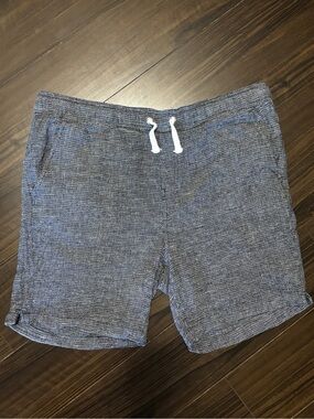 Men's Casual Knit Drawstring Shorts - Blue